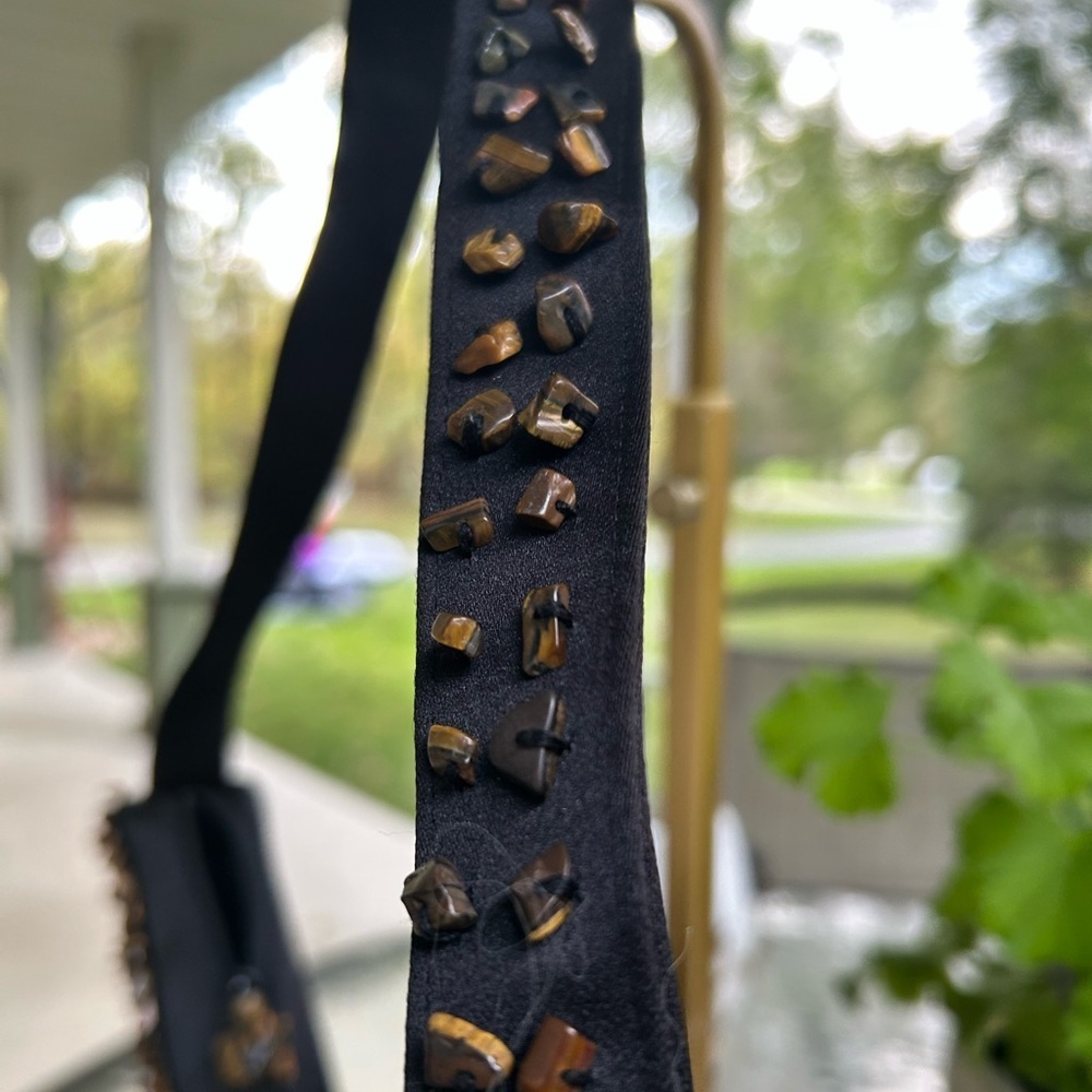 Authentic Timmy woods Semi-precious Tiger’s eye gemstone bag. - Picture 4 of 9